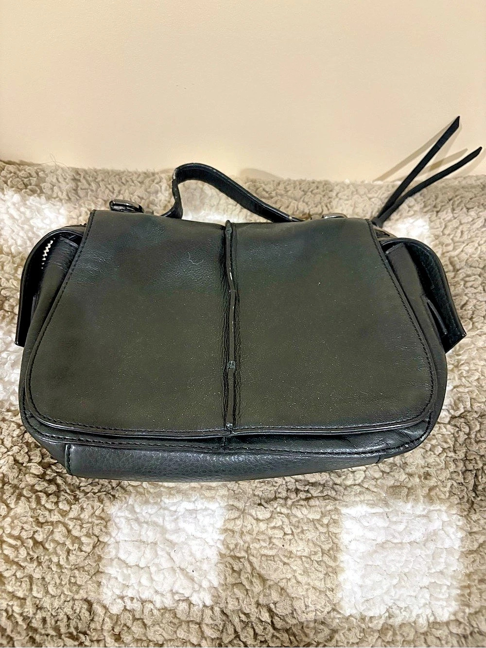 VIA SPIGA Black Leather Small satchel Bag